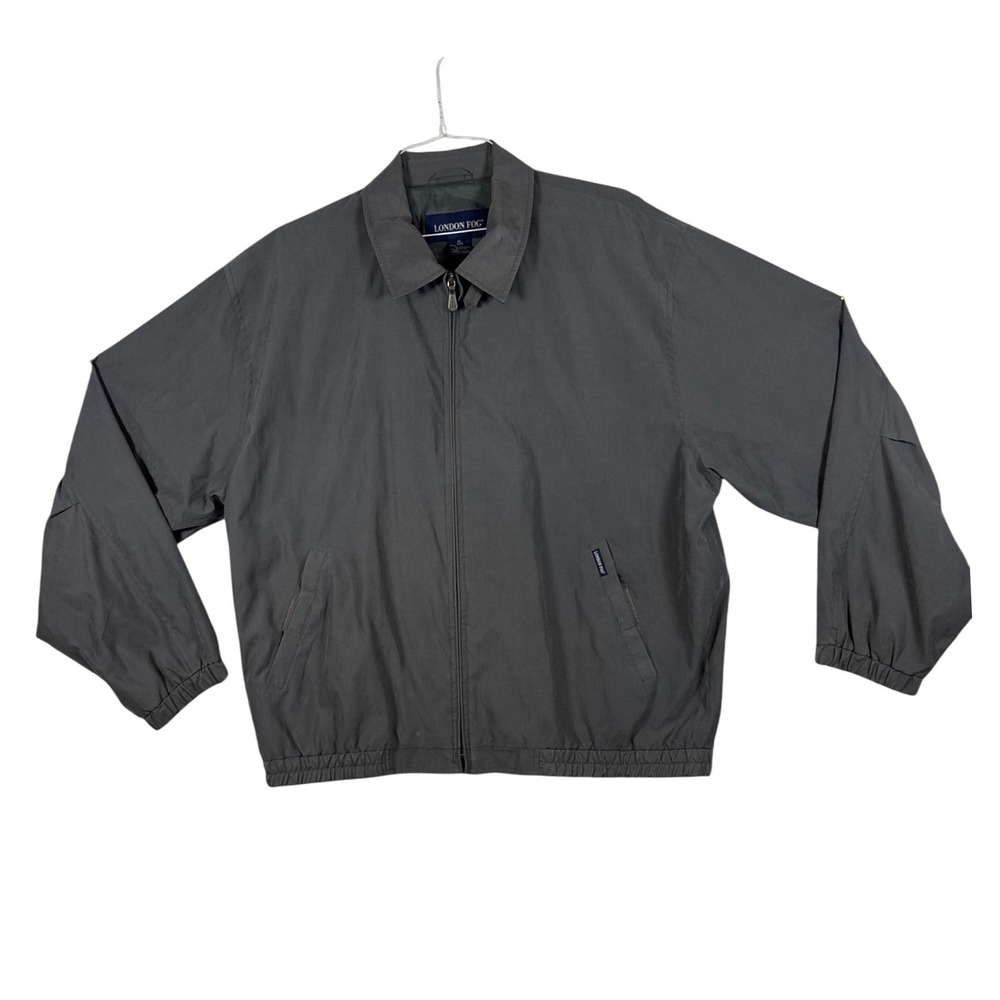 London Fog Mens XL Gray Zip Front Golf Jacket Water Repellent 2970-511